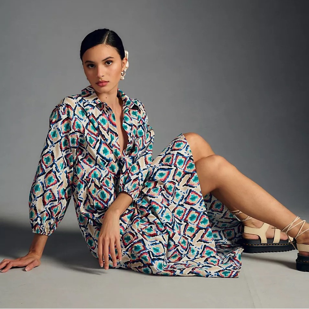 Anthropologie Geometric Maxi Dress